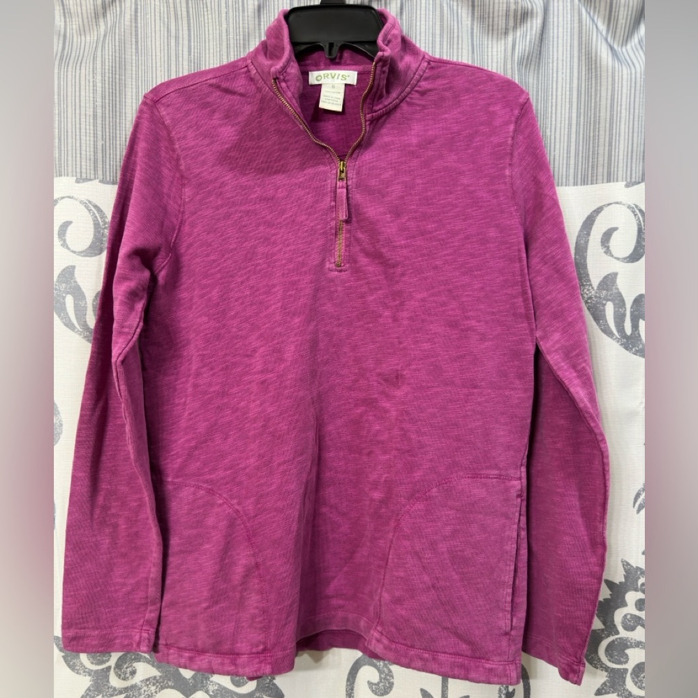 EUC Orvis Magenta Quarter-Zip‎ Top Longsleeves Sweater Size Small